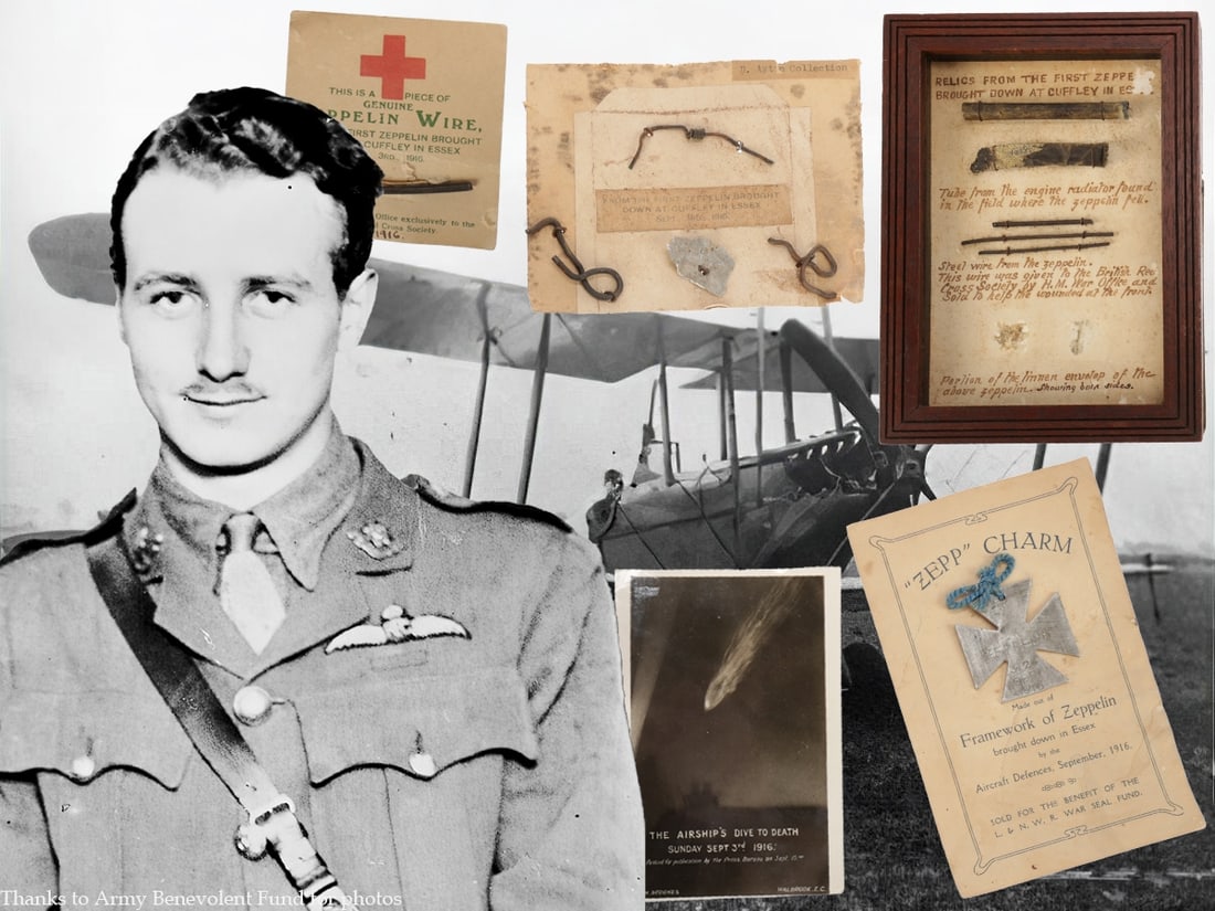 Souvenirs from German Airship Schutte-Lanz SL11, Essex, Sept. 3, 1916: Pieces Souvenirs from German Airship Schutte-Lanz SL11, Essex, Sept. 3, 1916 Often misidentified as pieces from a Zeppelin, the SL11 was the first airship to be shot down over Britain in the early mor