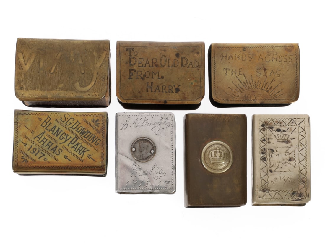WWI Trench Art Match Safe Lot (1 of 10)