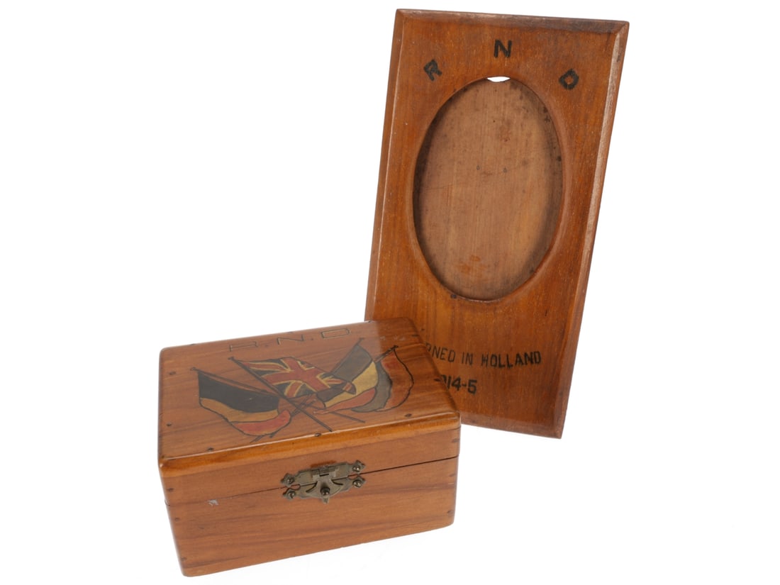 WWI Royal Naval Division Internee Jewelry Box and Picture Frame (1 of 10)