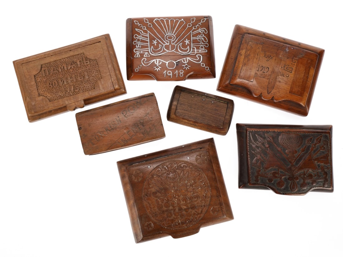 WWI POW Made Wooden Boxes / Cigarette Cases (1 of 7)