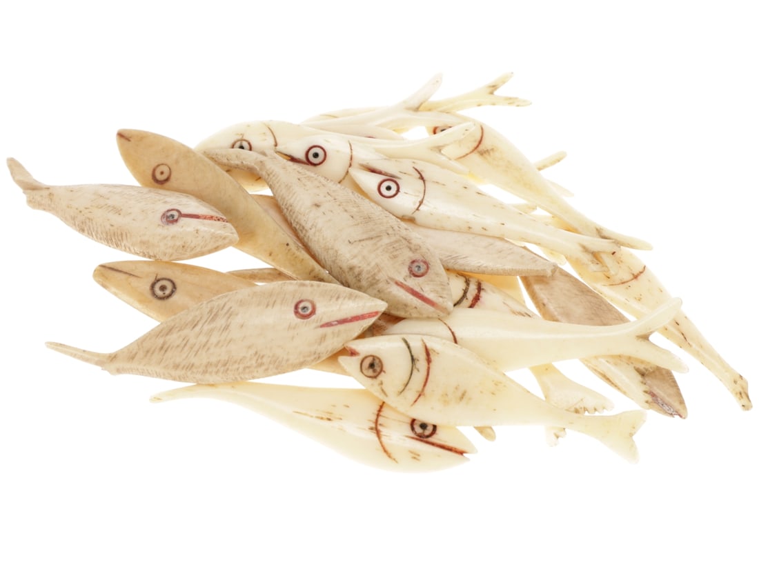 18th - 19th Century Bone Gambling Tokens - Fish (1 of 5)