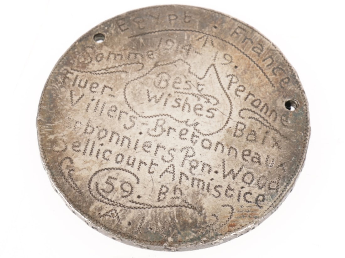 WWI Australian 59th Battalion Diary Coin / Love Token (1 of 2)