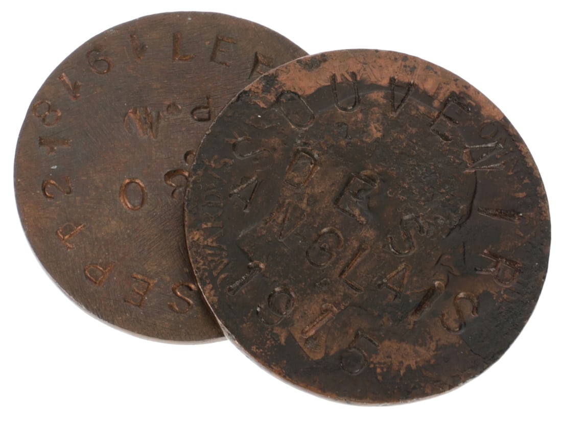 WWI Souvenir Tokens - Departure from France (1 of 3)
