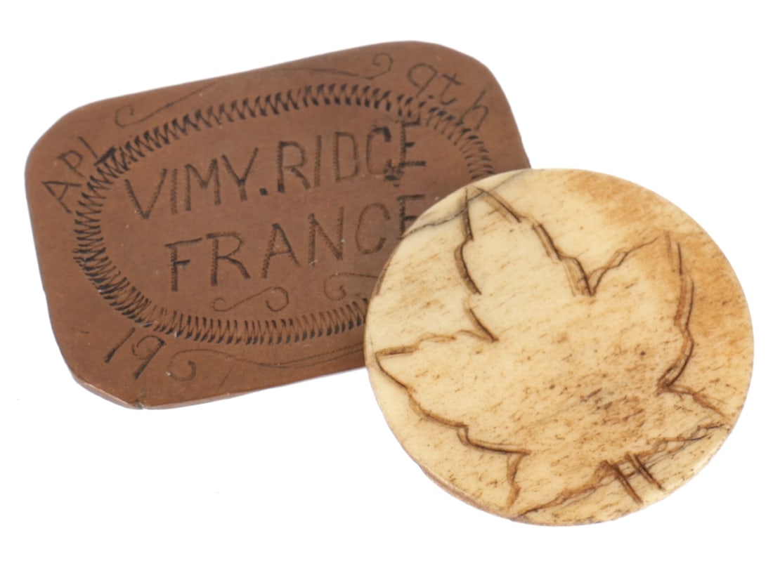 WWI Trench Art Love / Souvenir Tokens - Vimy (1 of 3)