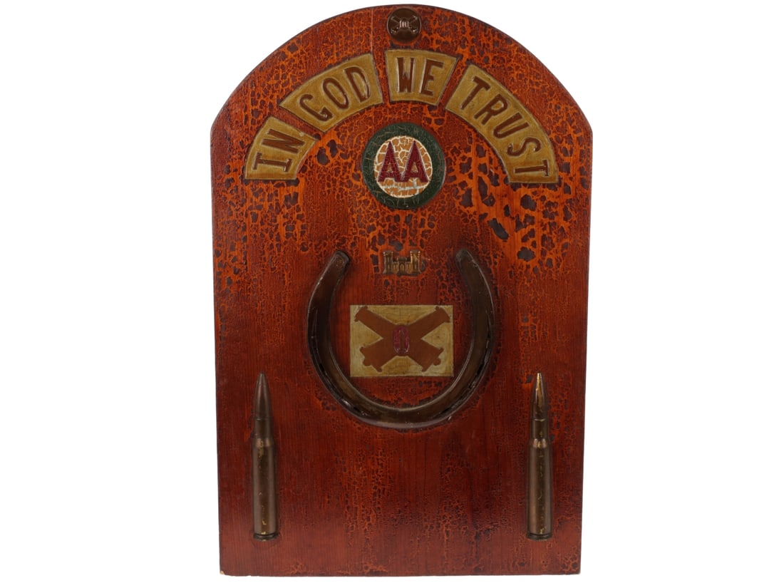 WWII Anti-Aircraft Artillery "Good Luck" Wall Plaque (1 of 6)