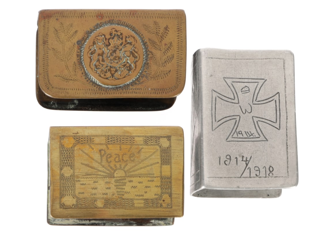 WWI Trench Art Match Safe Lot (1 of 3)