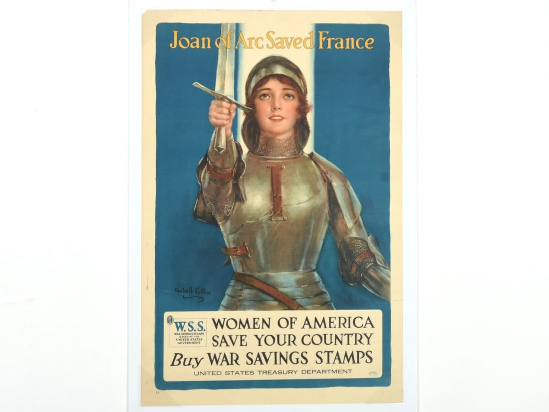 "Joan of Arc Saved France" World War I War Savings Stamps Poster, by Haskell Coffin (1 of 1)