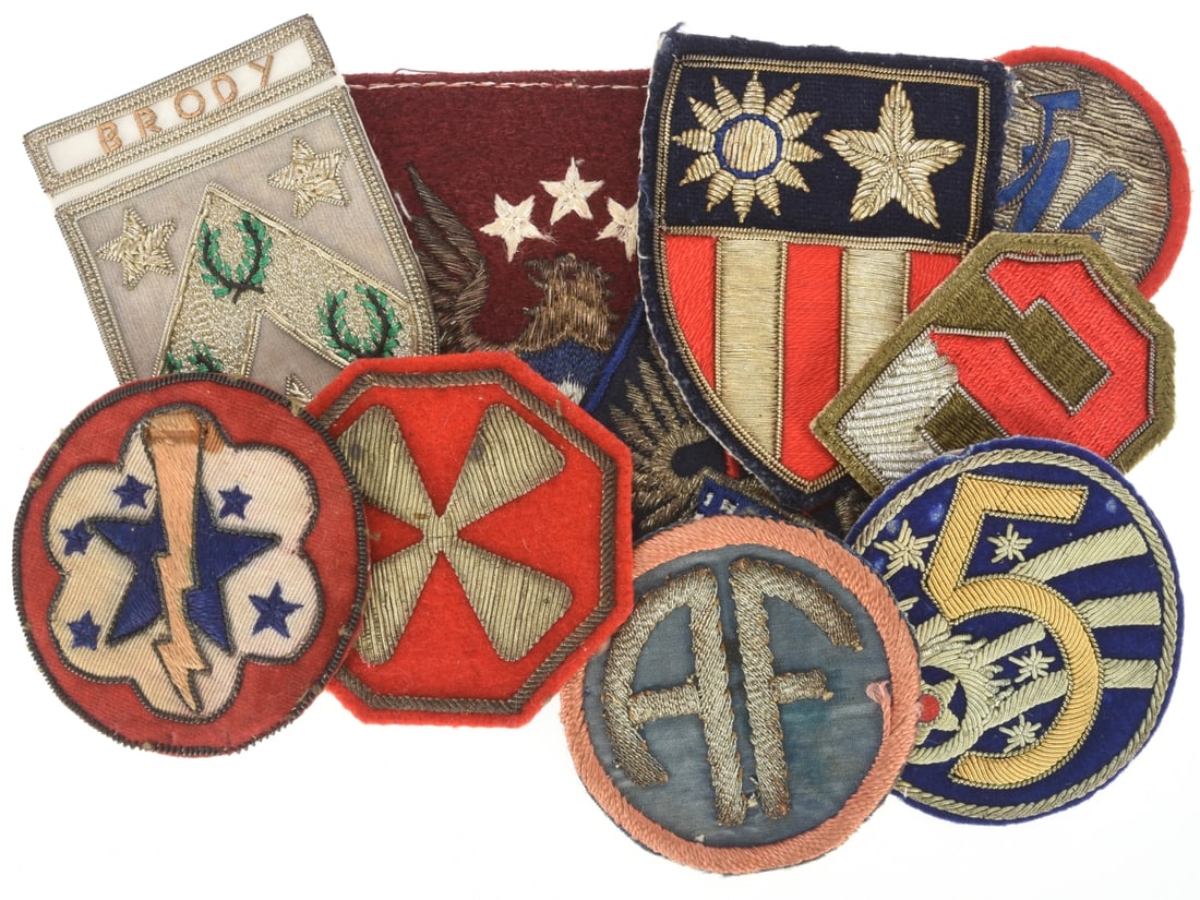 WWII & Post-War US Bullion Shoulder Patch Lot: Nine Insignias (1 of 9)