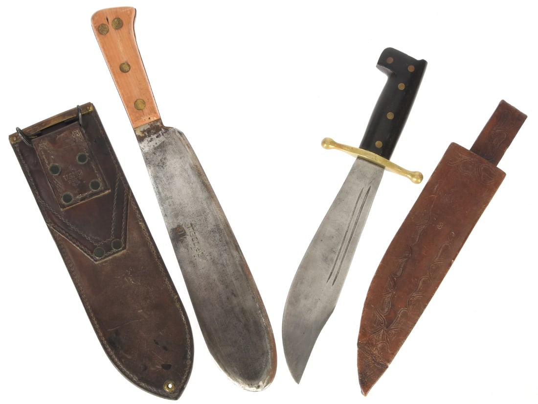 WWII US Fighting Knife / Machete Lot: V-44 and USMC Hospital Knife (1 of 10)