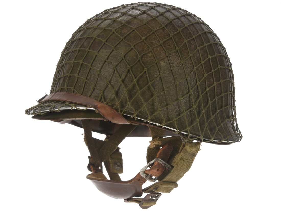 US Airborne M2 Paratrooper Helmet: Named To 542nd Parachute Infantry Battalion Officer (1 of 19)