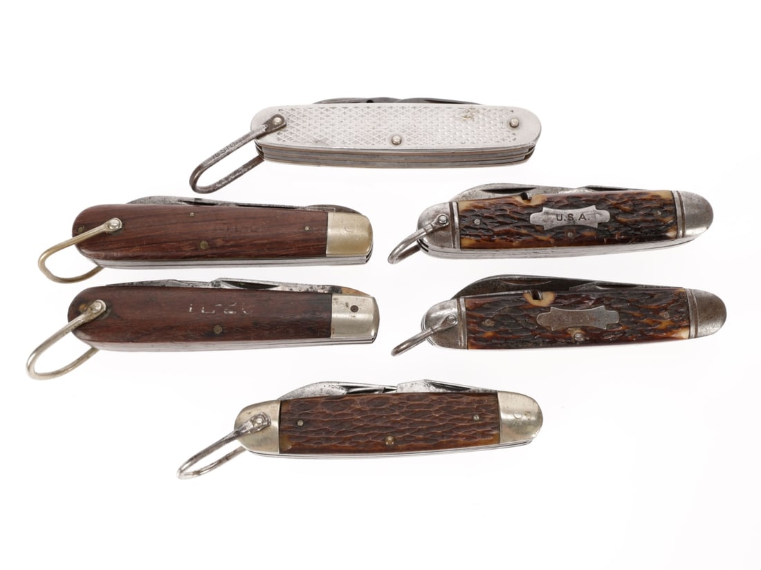WWII US Four Blade Utility Pocket Knife Lot: Kingston, Camillus, Kutmaster (1 of 10)