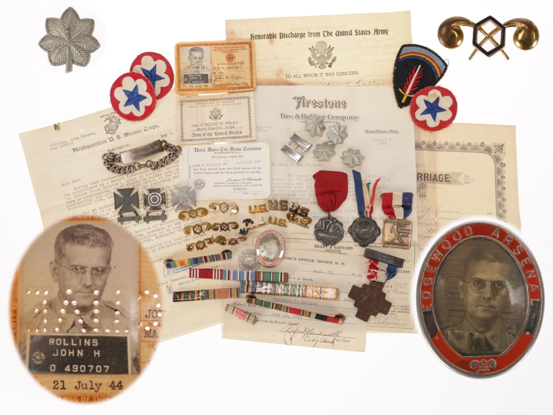 WWII Chemical Corps Lt. Colonel's Insignia and Documents (1 of 10)