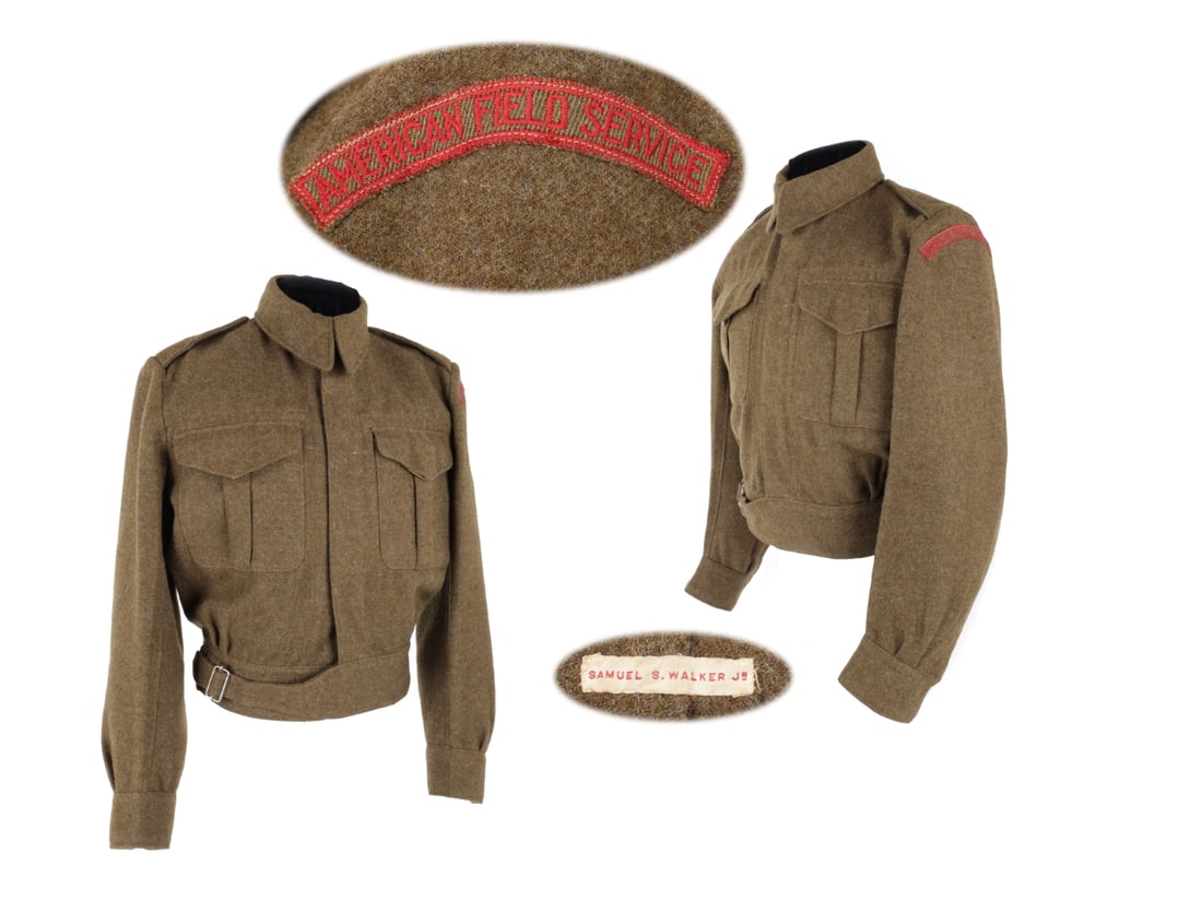 WWII American Field Service Battledress Jacket: Named (1 of 8)