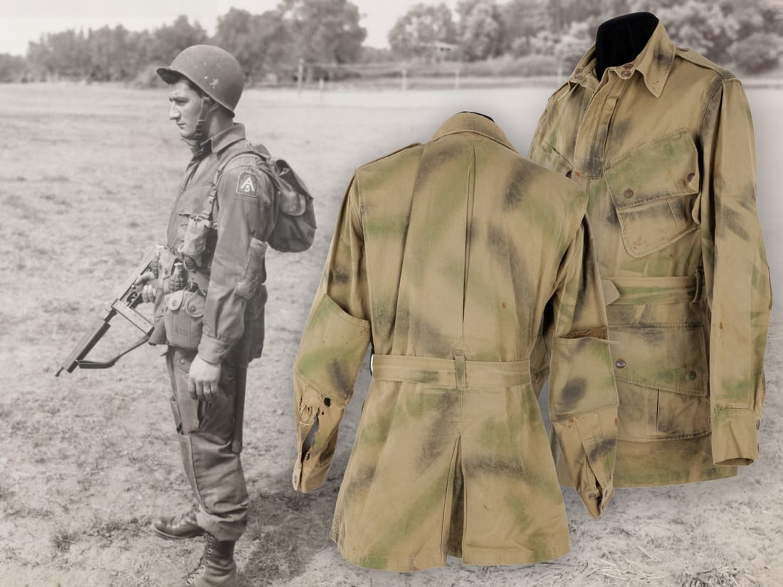 Camouflaged M1942 Jump Jacket Attributed to 509th Parachute Infantry Regiment Soldier (1 of 20)