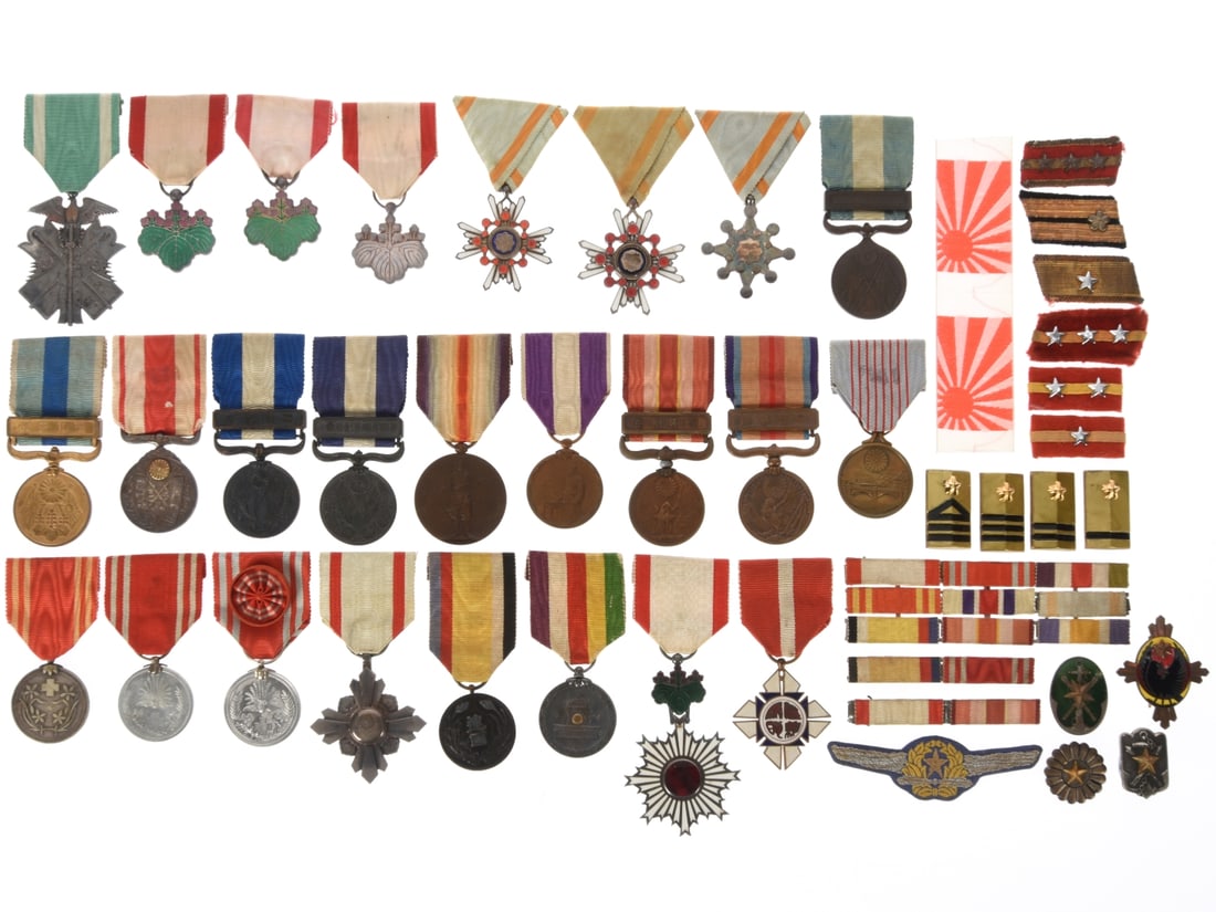 A Collector's Display of WWII Japanese Medals & Insignia (1 of 9)