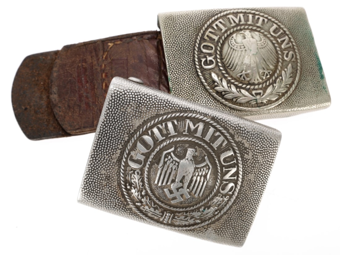 German Army Buckle Lot: Reichsheer Enlisted Buckle with 1932 Dated Tab and Third Reich Heer Buckle (1 of 5)