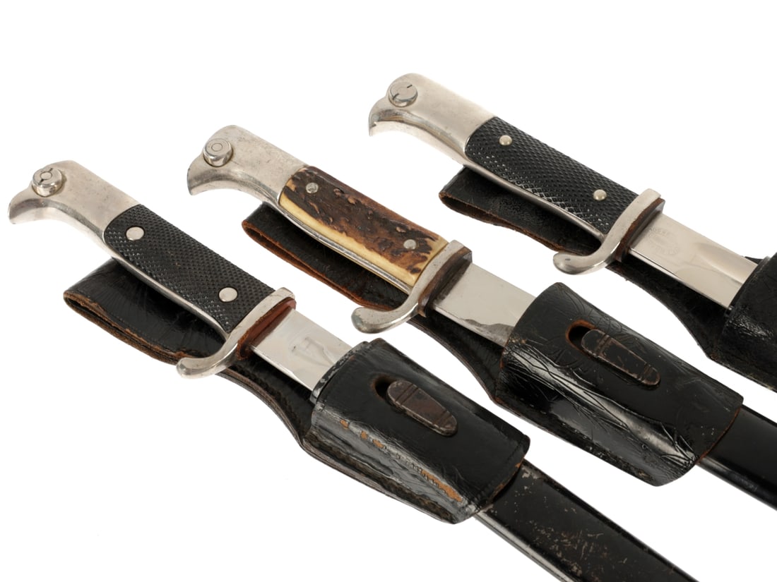 Lot of Three German WWII Dress Bayonets: Eickhorn, Ernst Pack & Sohne, & F. W. Holler (1 of 15)