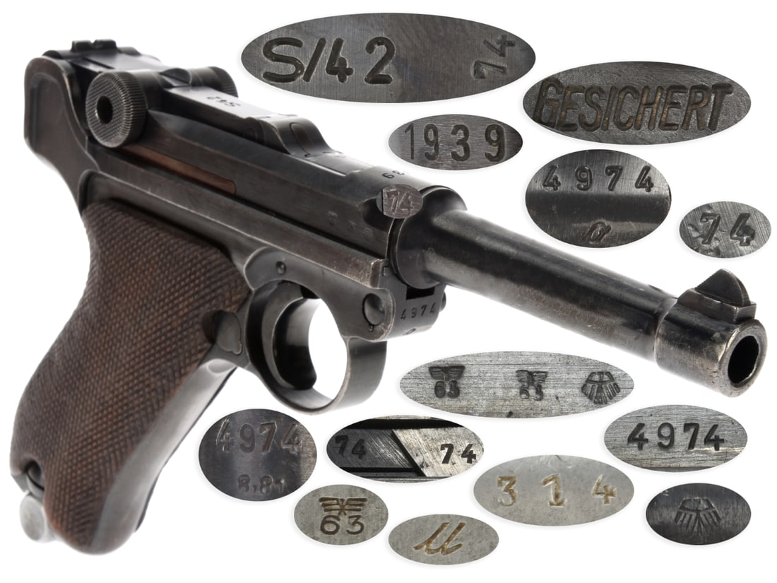 S/42 Code 1939 Chamber Date P08 Luger Pistol by Mauser (1 of 12)