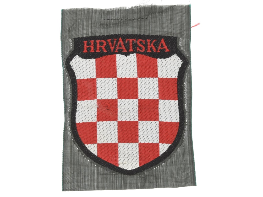 Wehrmacht Croatian Army Volunteer 'HRVATSKA' BeVo Sleeve Shield (1 of 2)