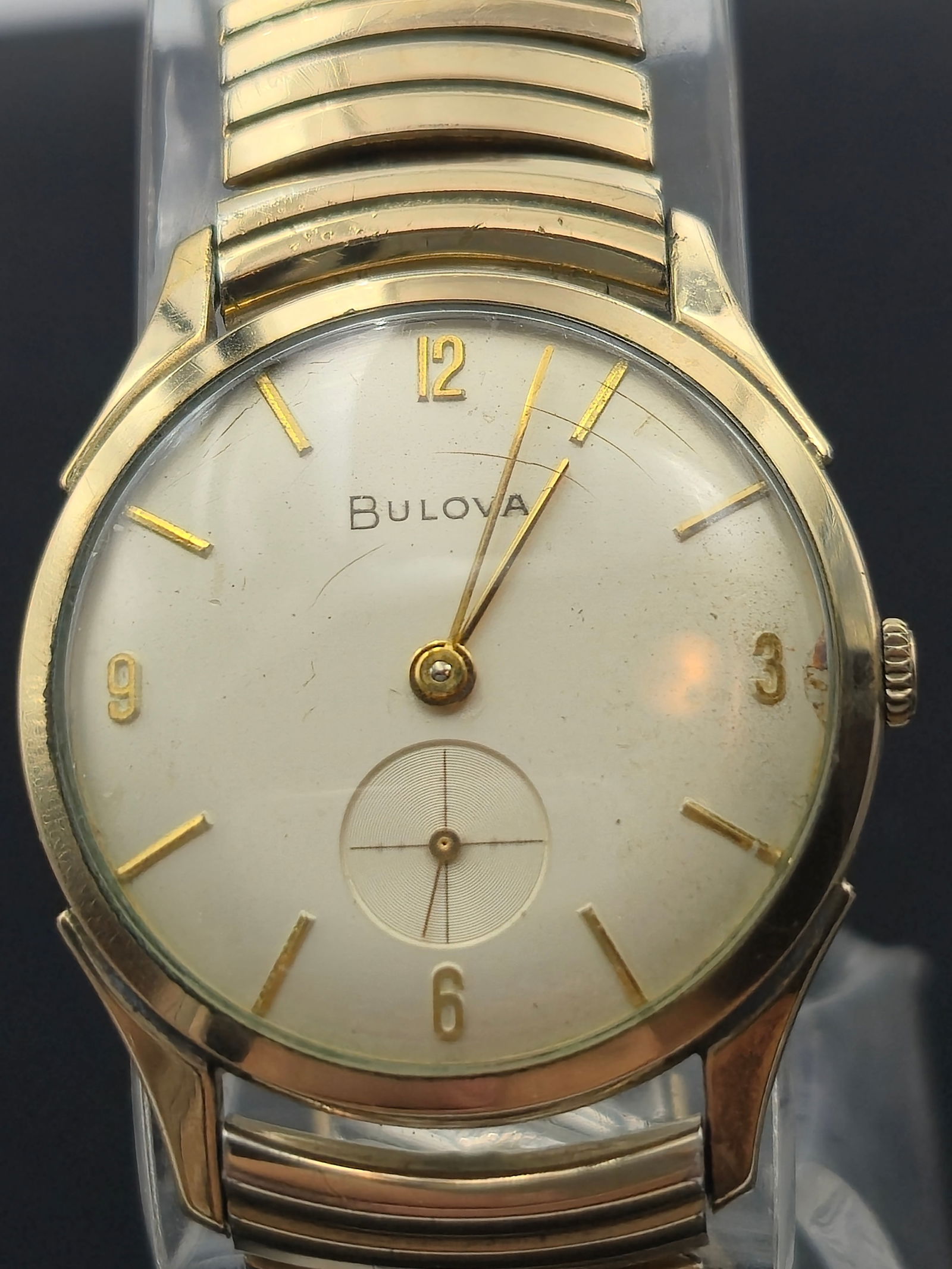 Bulova 1959 President "C" 17 jewel 11AF 10k RGP mens watch: Own a piece of mid-century elegance with this distinguished 1959 Bulova President "C" wristwatch. A fine example of Bulova’s craftsmanship, this timepiece features a 17-jewel 11AF manual wind moveme