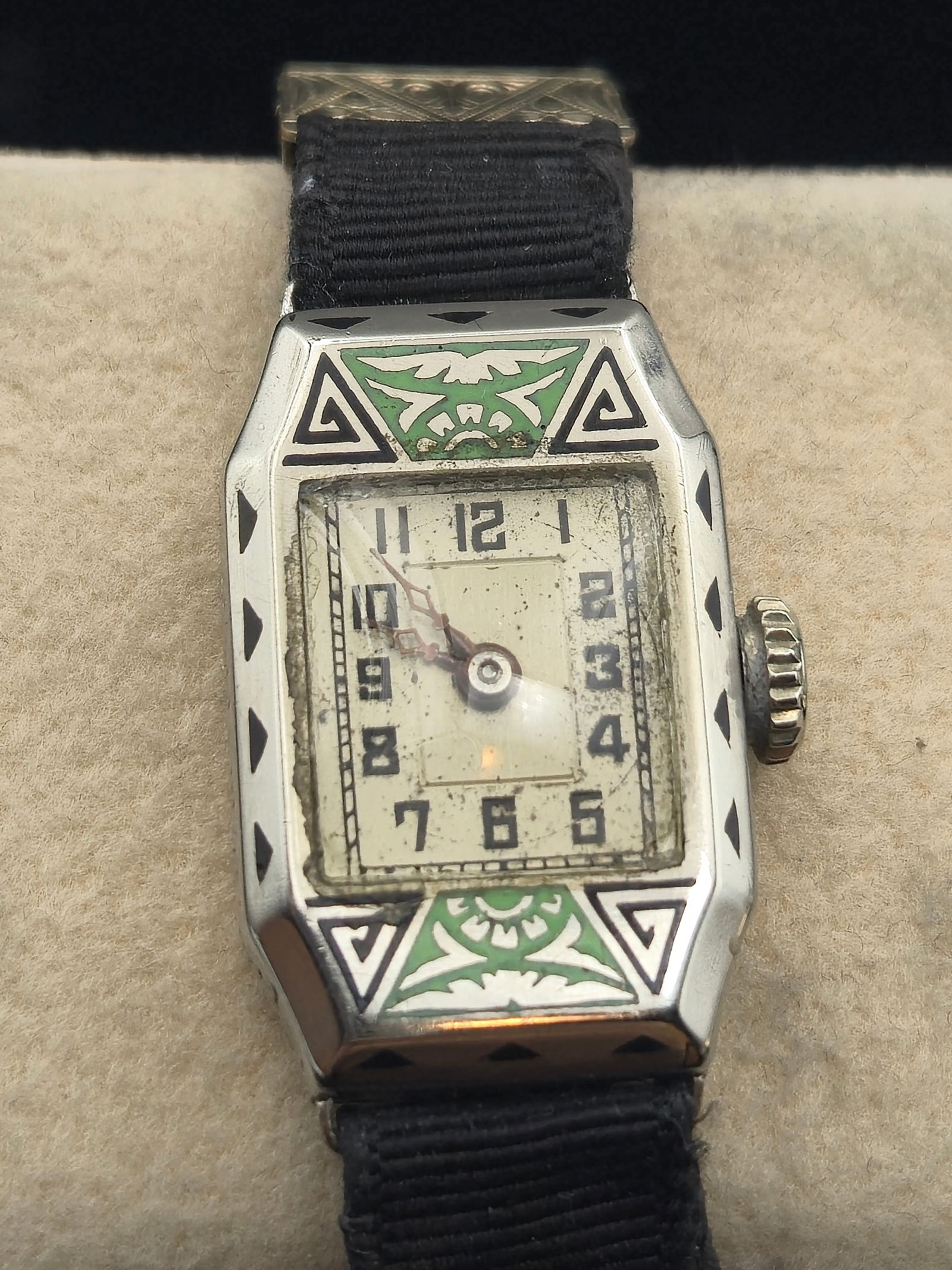 Art Deco Ladies' Watch Tacy Watch Co. / CYMA –14K White Gold Filled Enamel – 15J Running, (1 of 10)