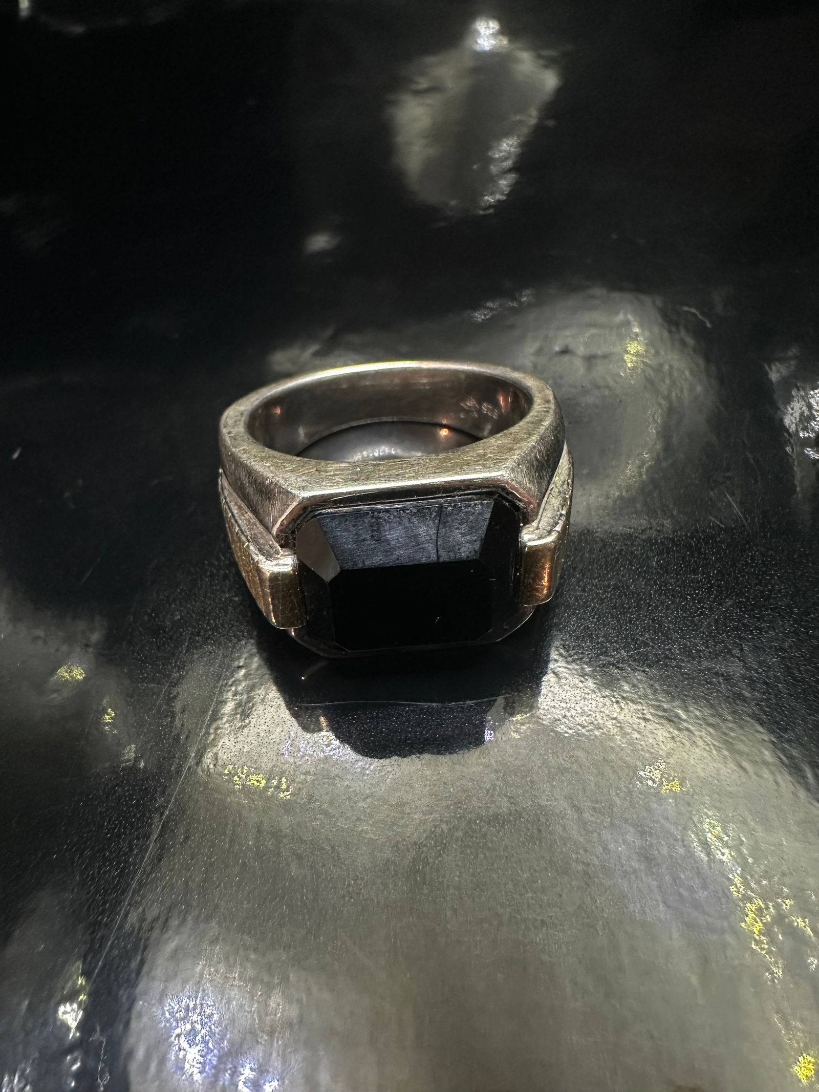 Vintage Men’s Sterling Silver Ring with Black Onyx – Signed 925 (1 of 10)