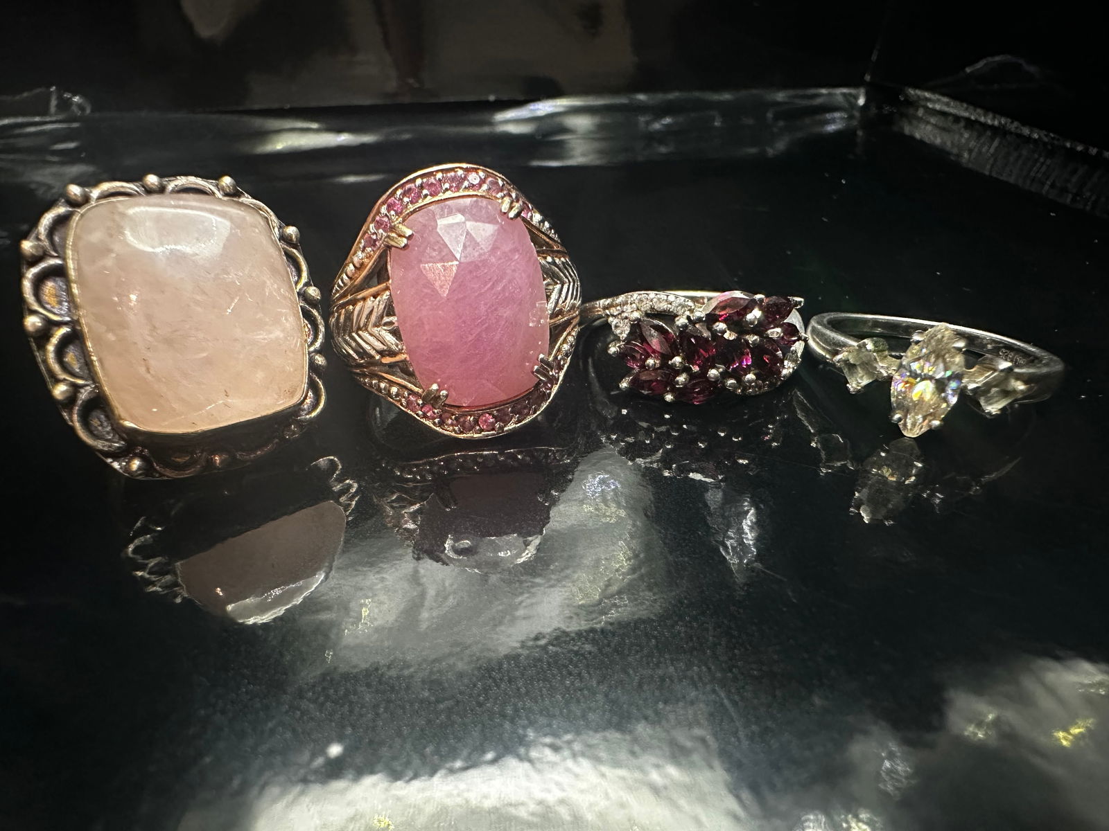 Lot of 4 Statement Rings – Sterling Silver & Gemstone Designs incl. BBJ 925 (1 of 16)