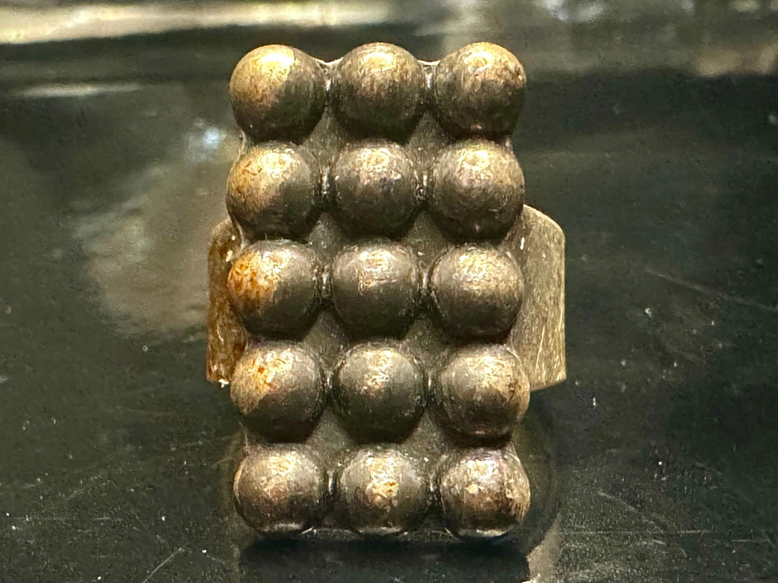 Vintage Mexican Modernist 925 Sterling Silver Ring – Brutalist Domed Design (1 of 12)