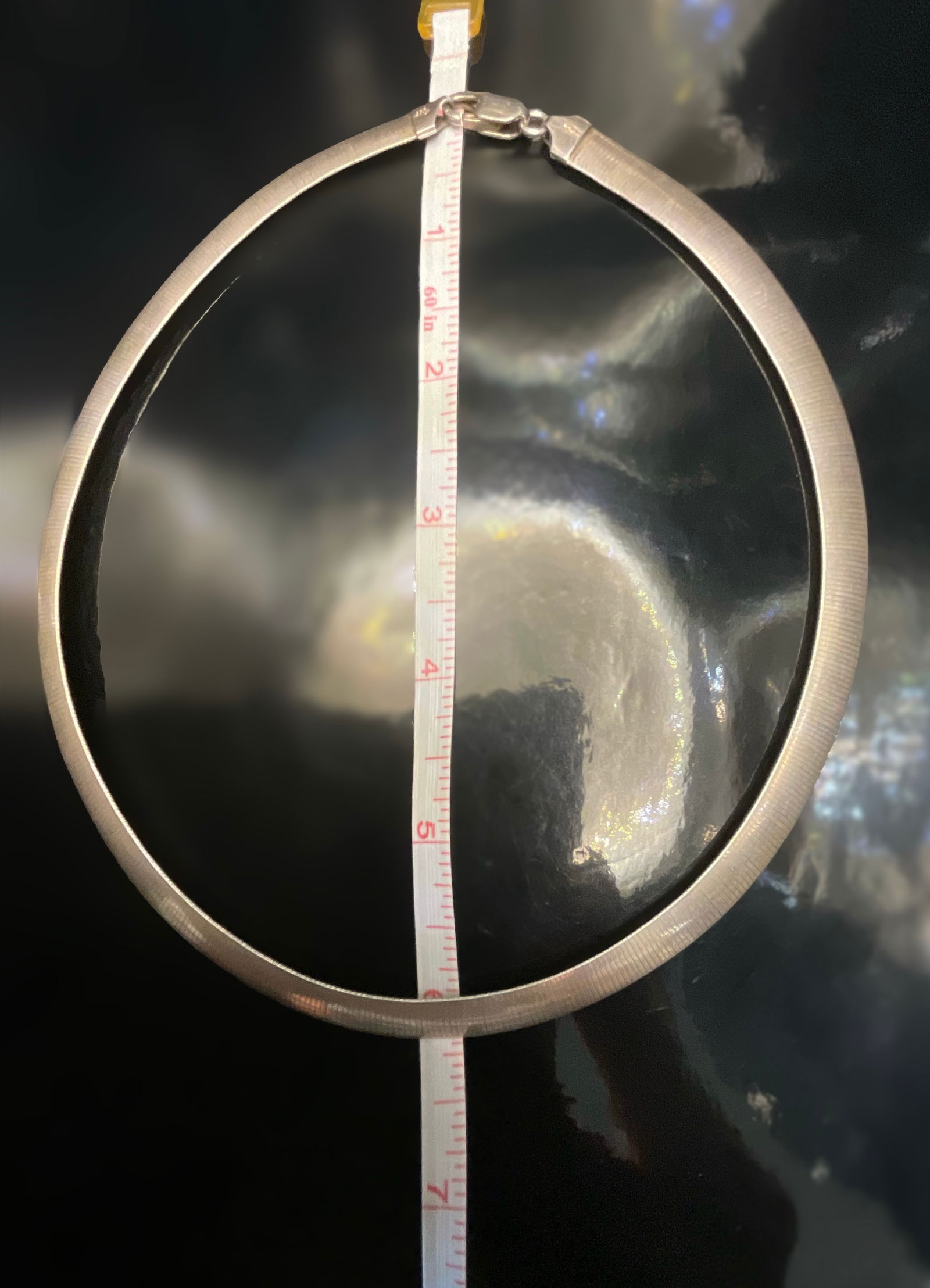 Vintage Italian Sterling Silver Omega Chain Necklace - Signed Chalimar: This vintage sterling silver Omega chain necklace is crafted in Italy and features a sleek, flat profile with a flexible, woven texture. The piece is signed “Chalimar” and stamped “925 ITALY