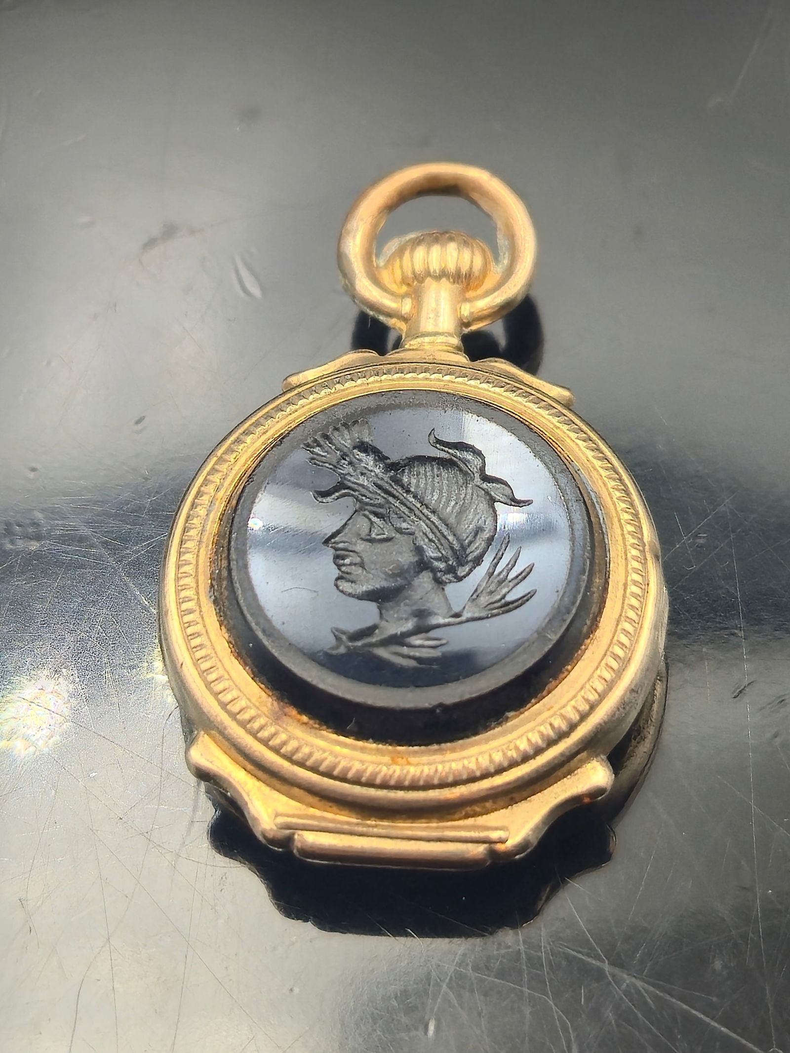 Circa 1880–1910 Victorian Double-Sided Intaglio & Carnelian Spinner Watch Fob Pendant (1 of 6)
