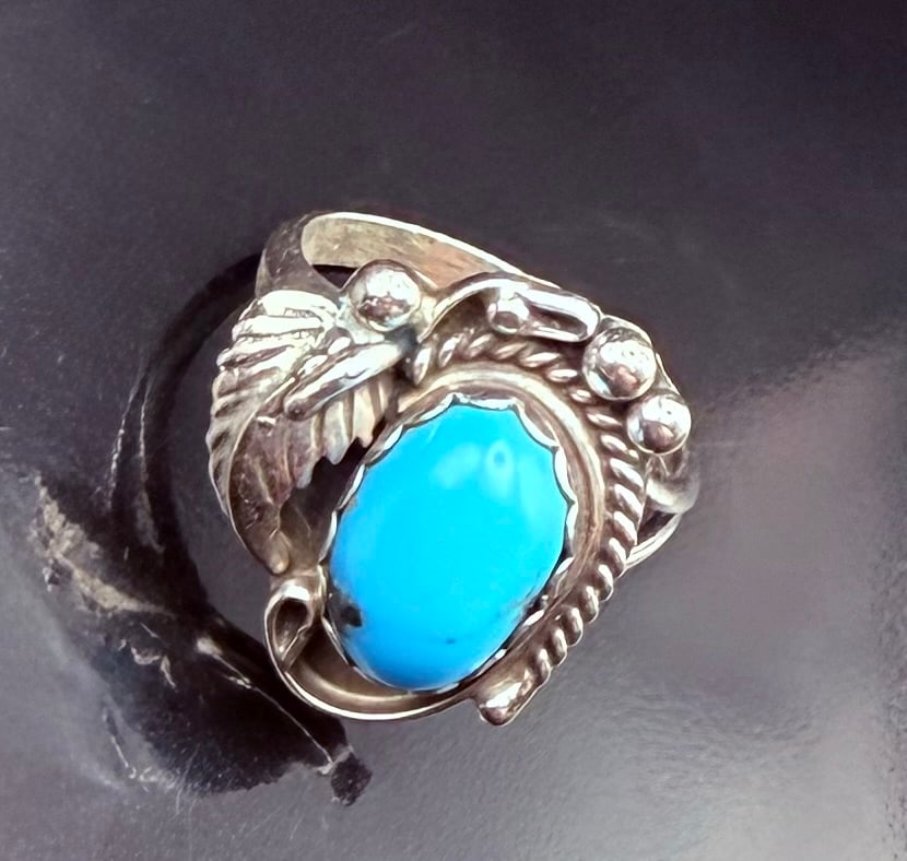Authentic Navajo Native American turquoise Ring size 7 (1 of 11)
