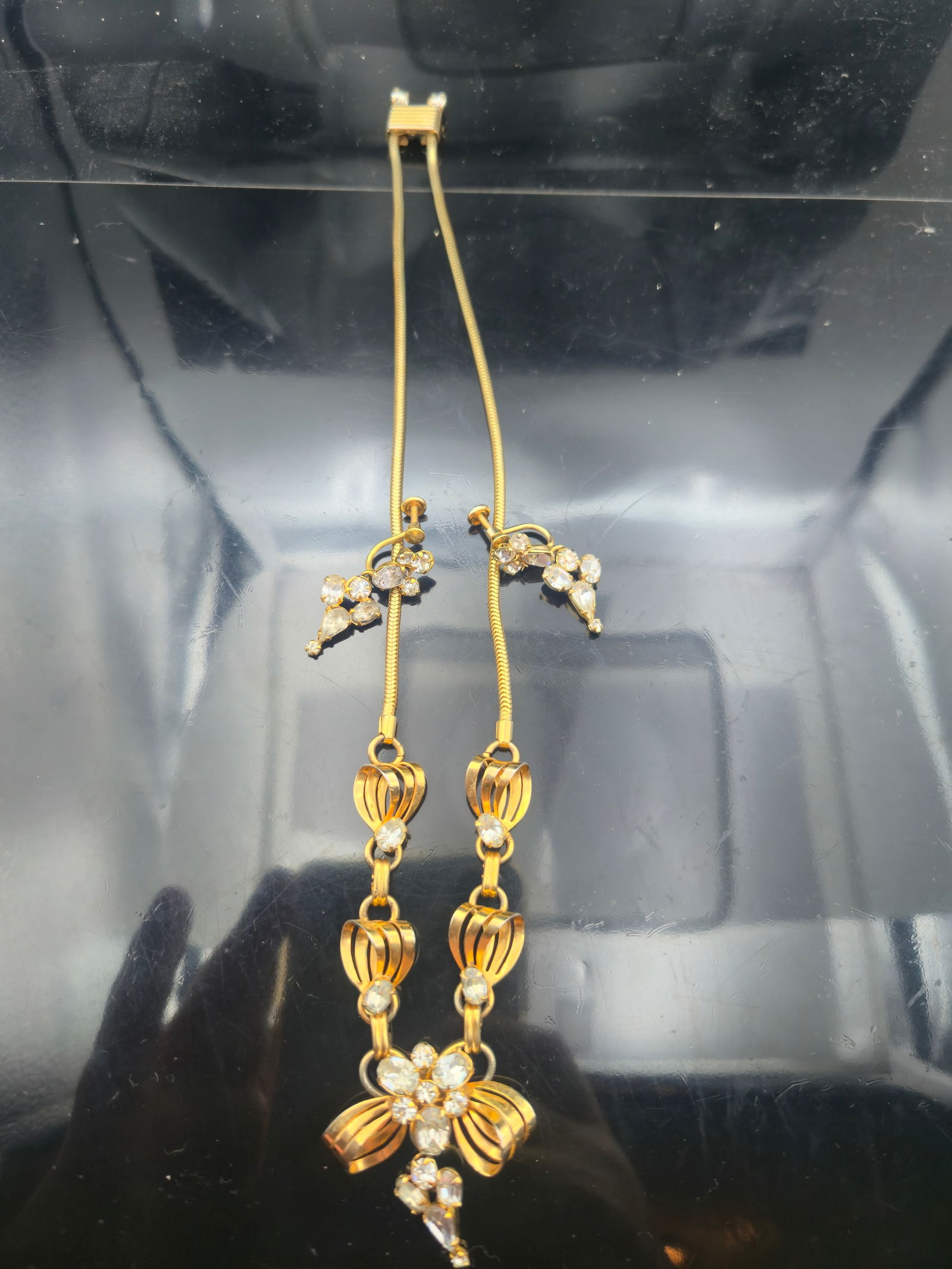 Vintage Citarelli Gold-Tone Rhinestone Necklace & Earring Set – 1950s (1 of 6)