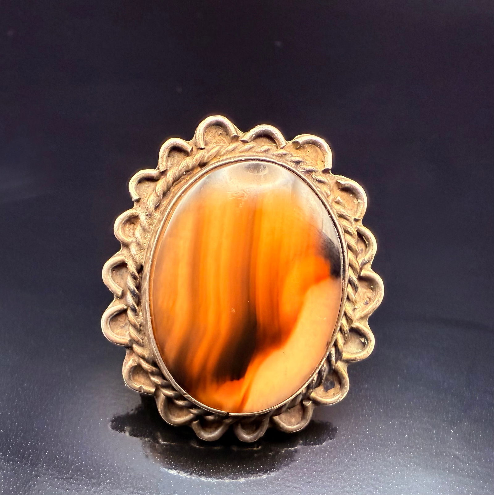 Sterling Silver Tigers Eye Stone Designer Ring size 6 (1 of 11)