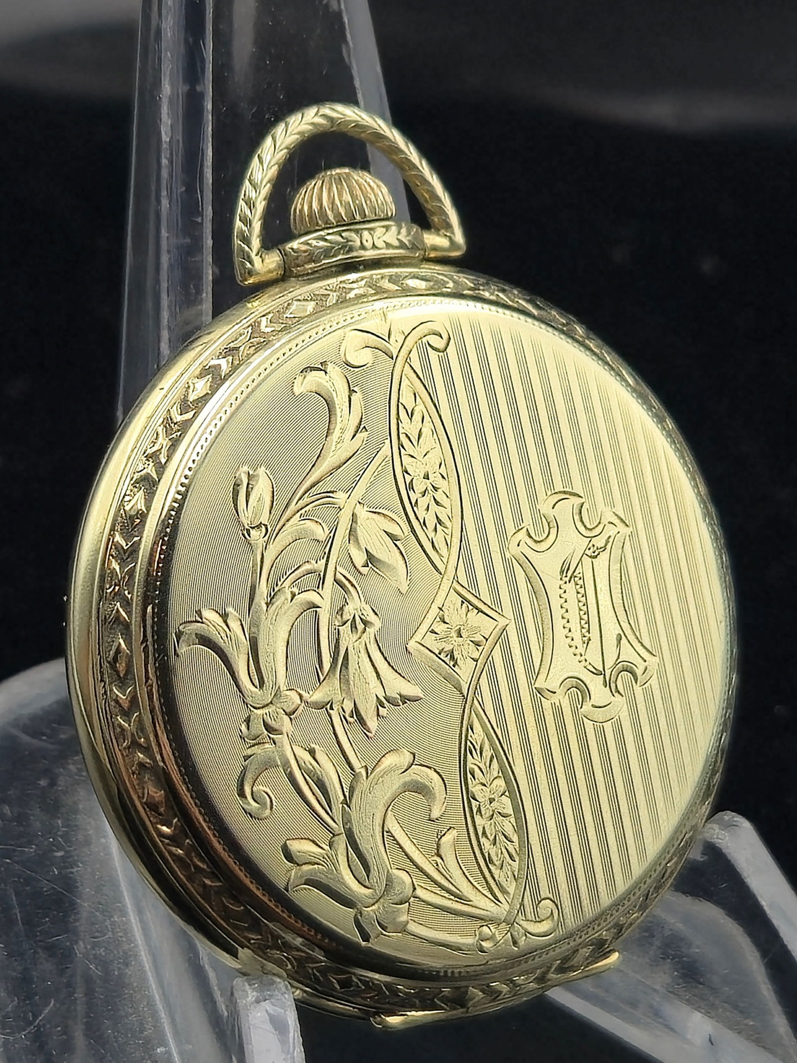 1924 Elgin 12s 15J Pocket Watch – 10K Gold-Filled Case – Christmas Engraving (1 of 7)