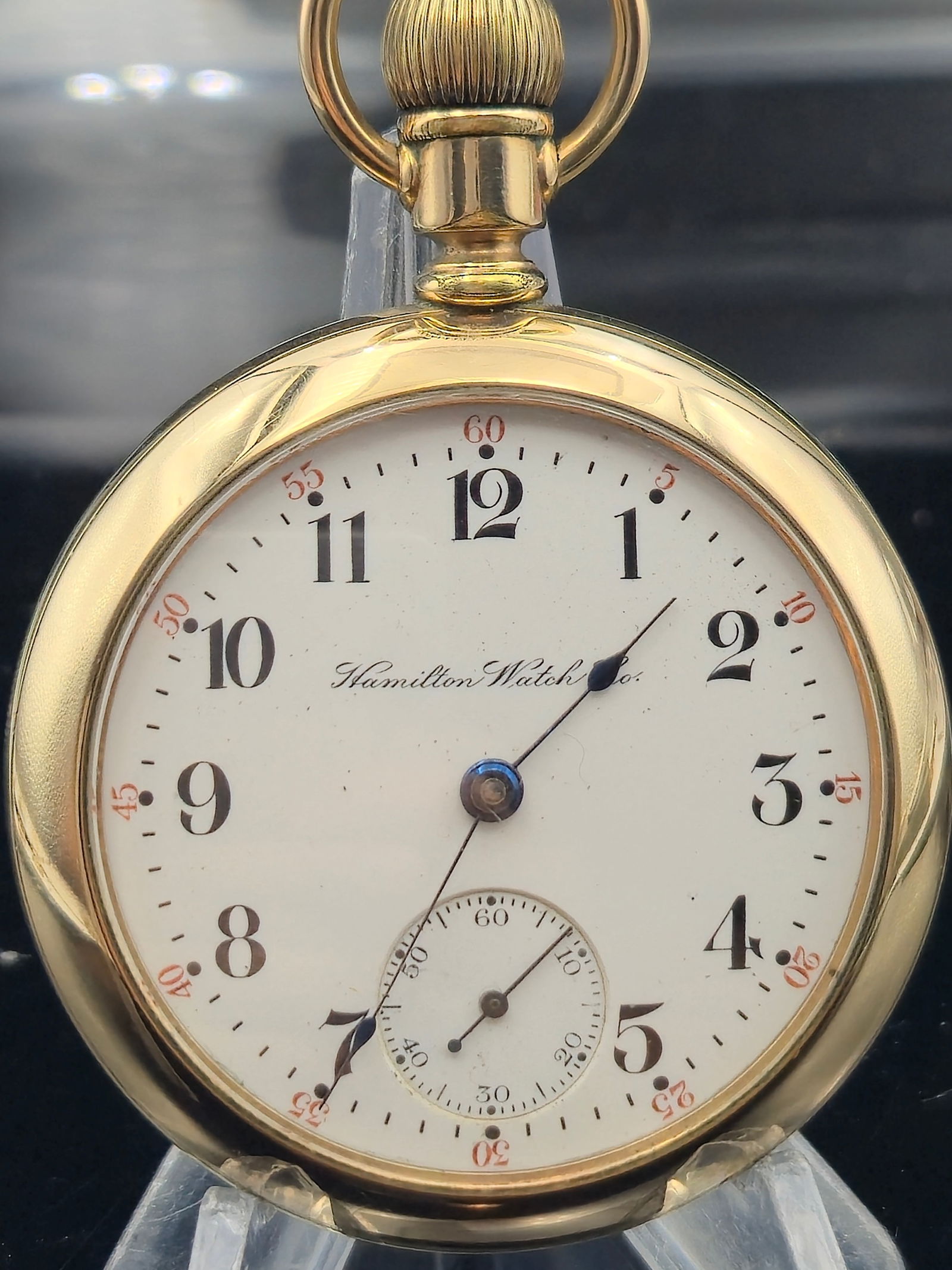 1905 Hamilton Grade 924 Pocket Watch – 18s 17J, Running, Gold-Filled Case (1 of 8)