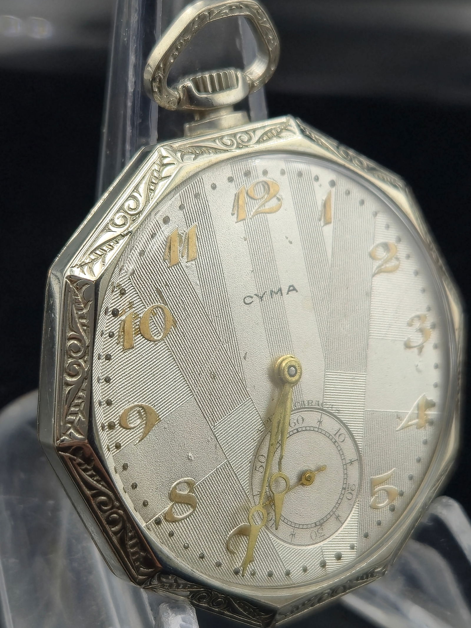 1930s Cyma Swiss Pocket Watch – “La Peria Caracas” Dial – Art Deco Octagonal Case – (1 of 12)