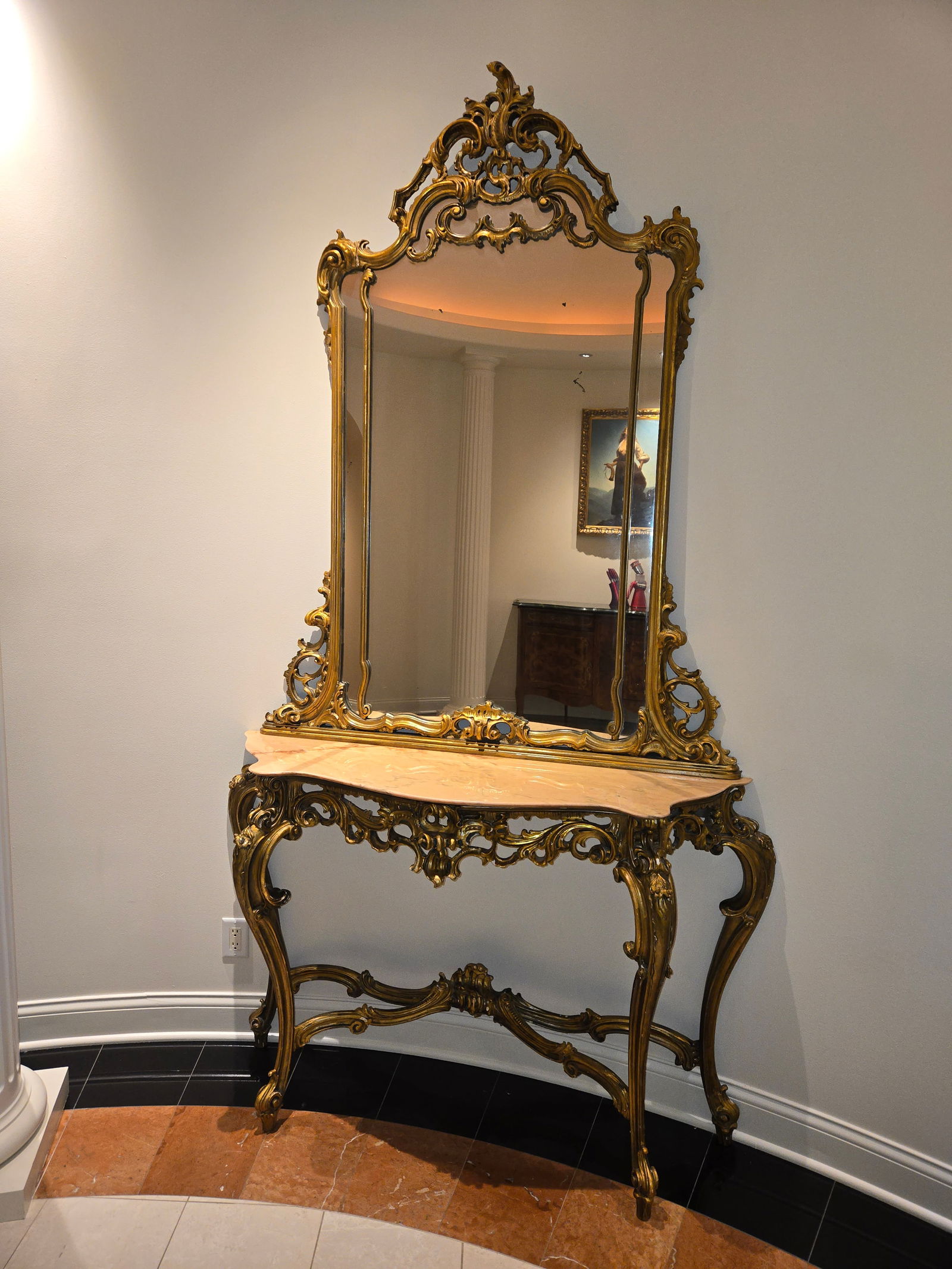 Rococo-style console and mirror (1 of 10)