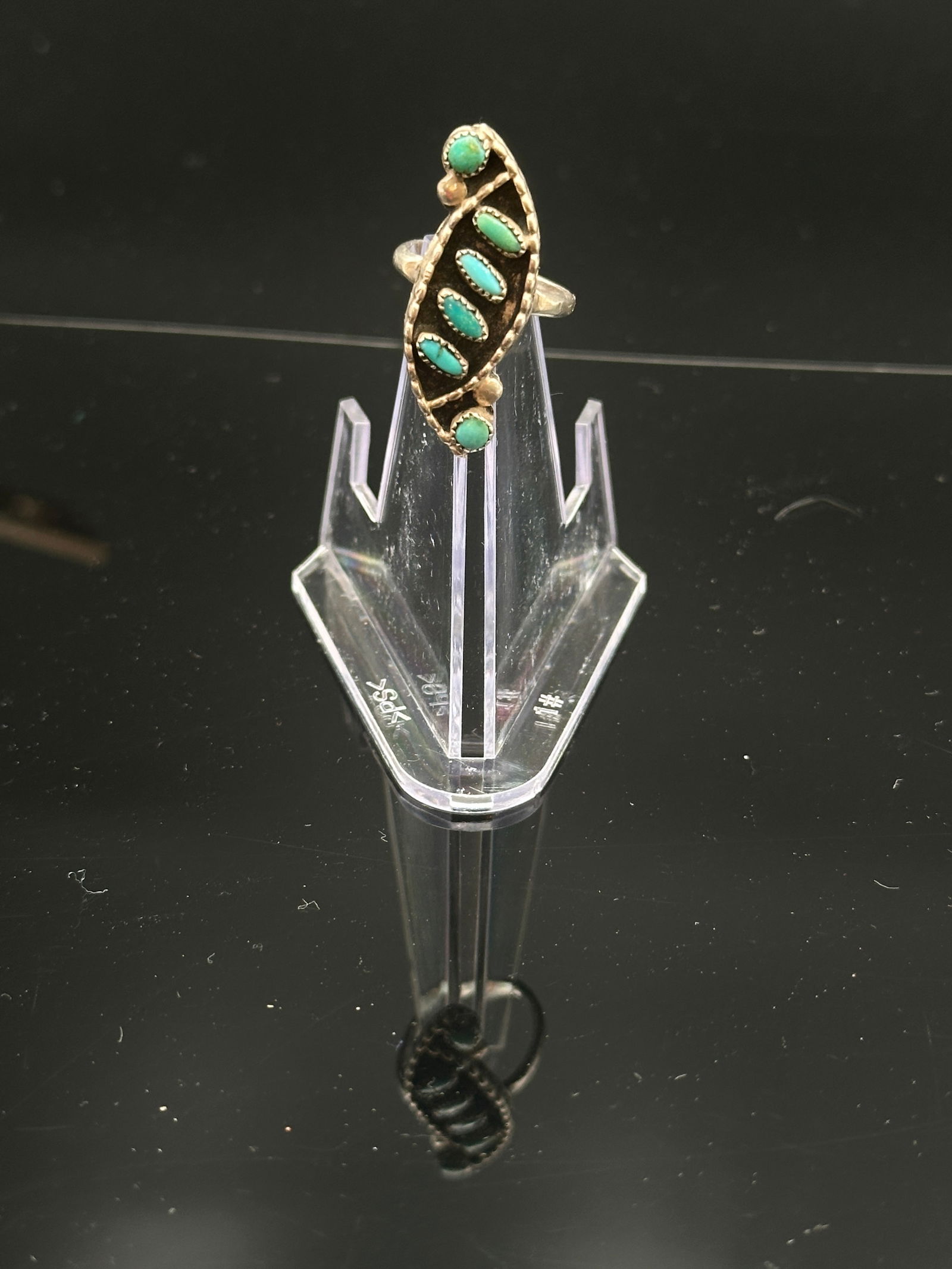 Lot of 2 Vintage Sterling Silver Rings – Native American Turquoise & Statement Concho Style (1 of 11)