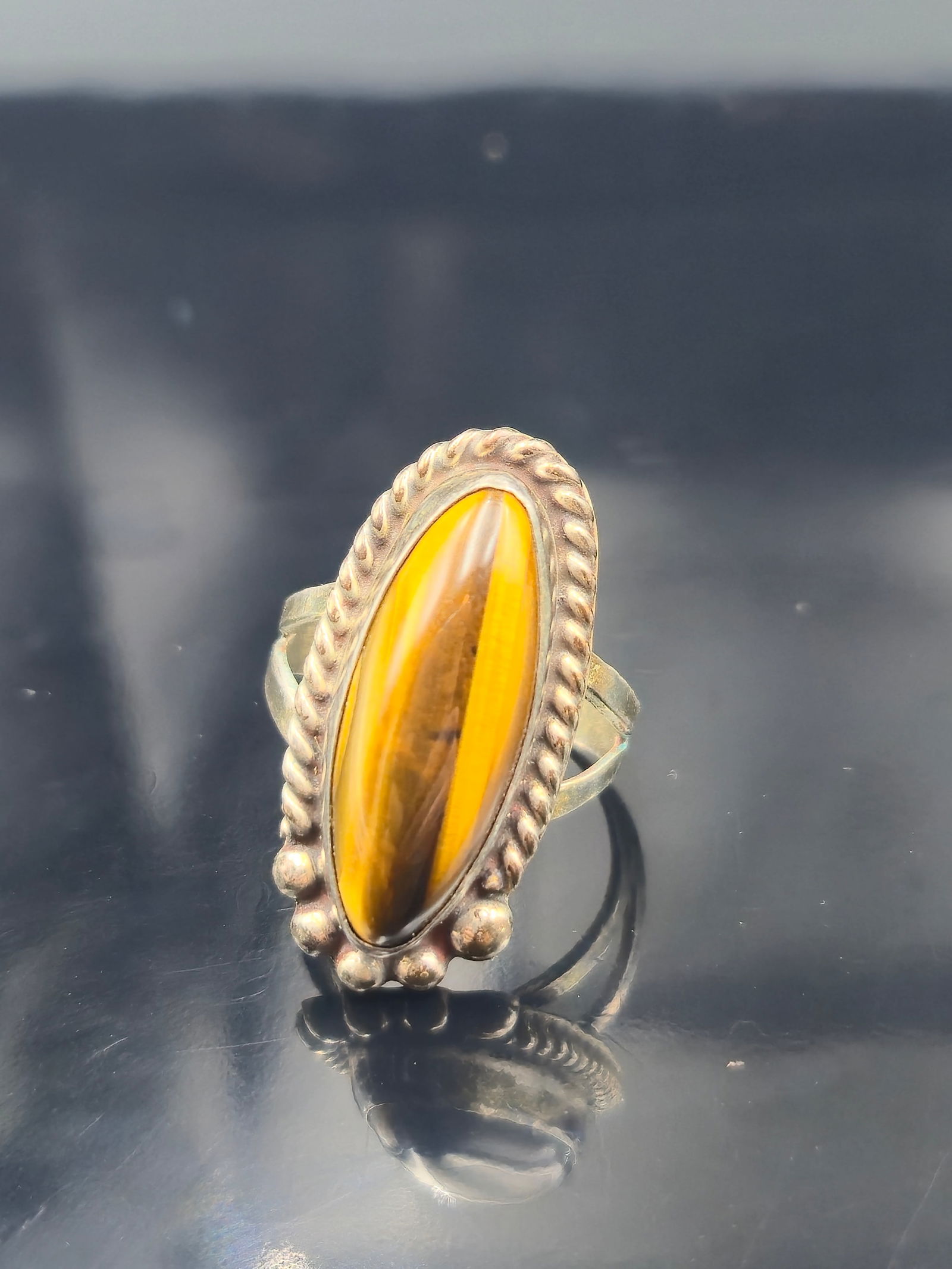 Sterling Tiger’s Eye SW Style Ring 5.2g (1 of 8)