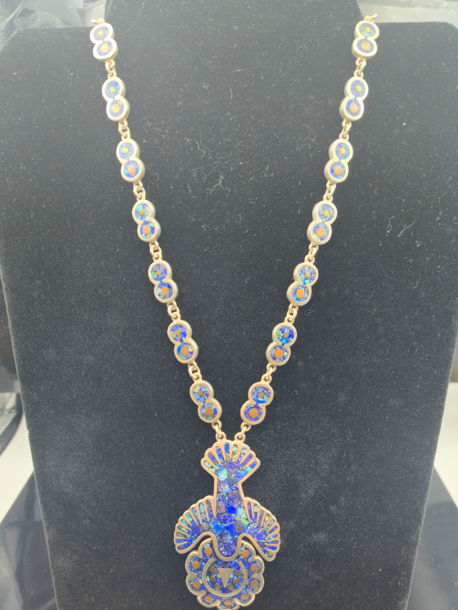 Los Castillo Taxco Sterling Azurite Malachite Mosaic (1 of 8)