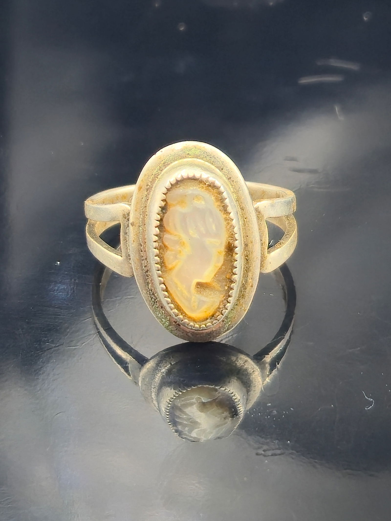 Sarah Coventry Sterling Silver Cameo Ring Sz 6 (1 of 8)