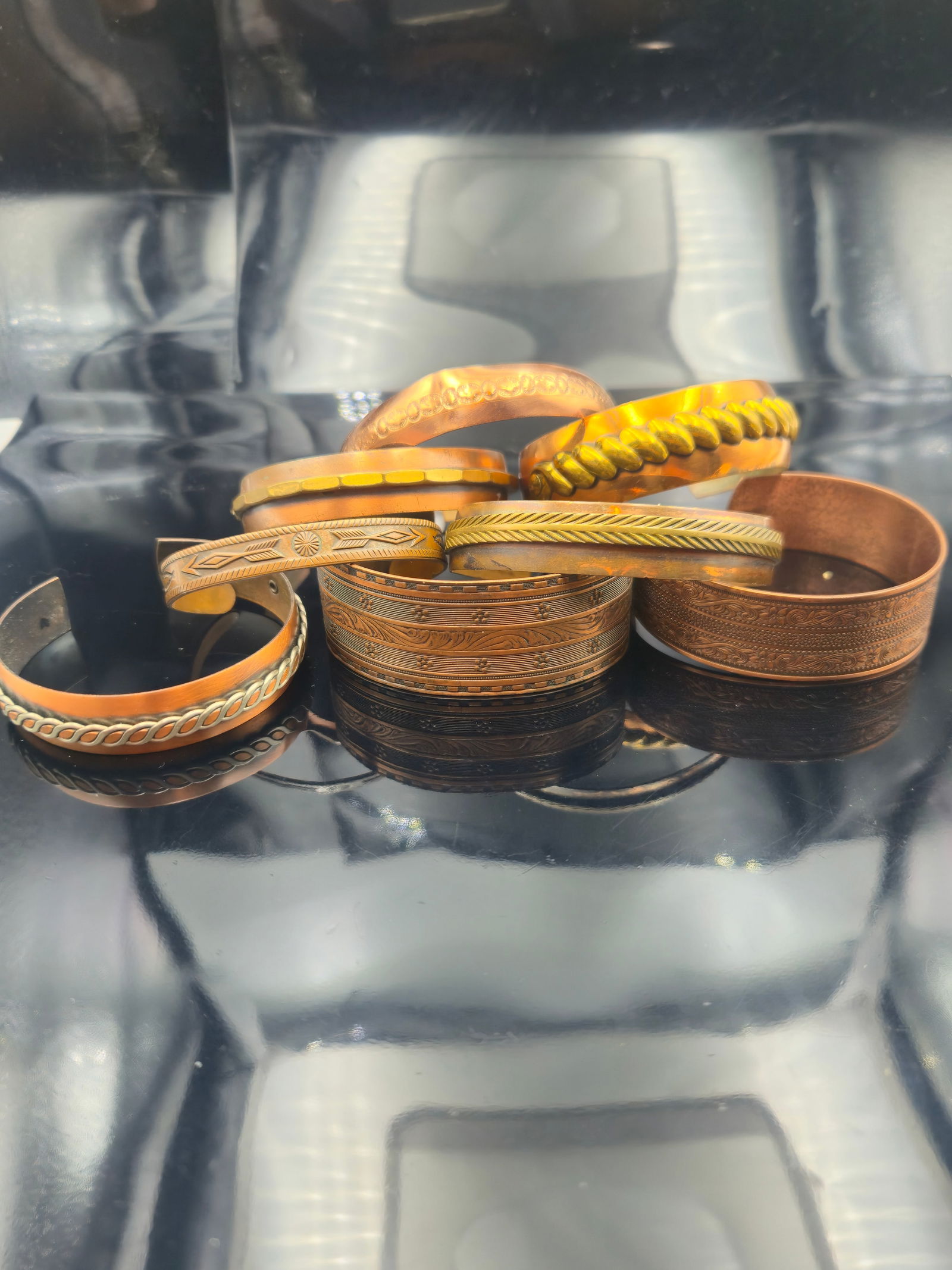 Vintage 139g Copper Bracelet Lot – Copper Bell & Genuine Copper Southwestern & Etched Designs (1 of 13)