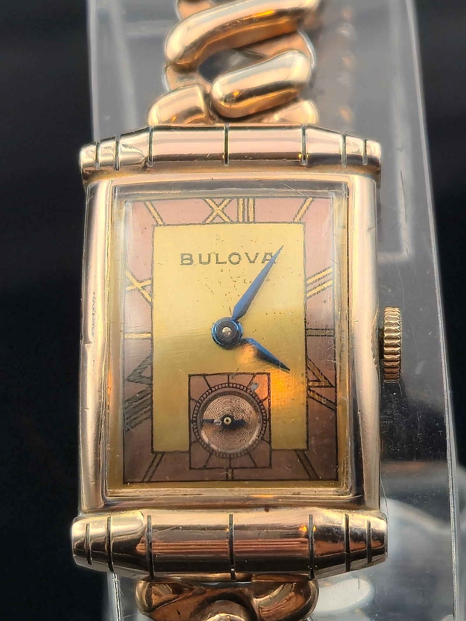 1938 Bulova 21J 14K GF Two-Tone Roman Dial Tank (1 of 9)