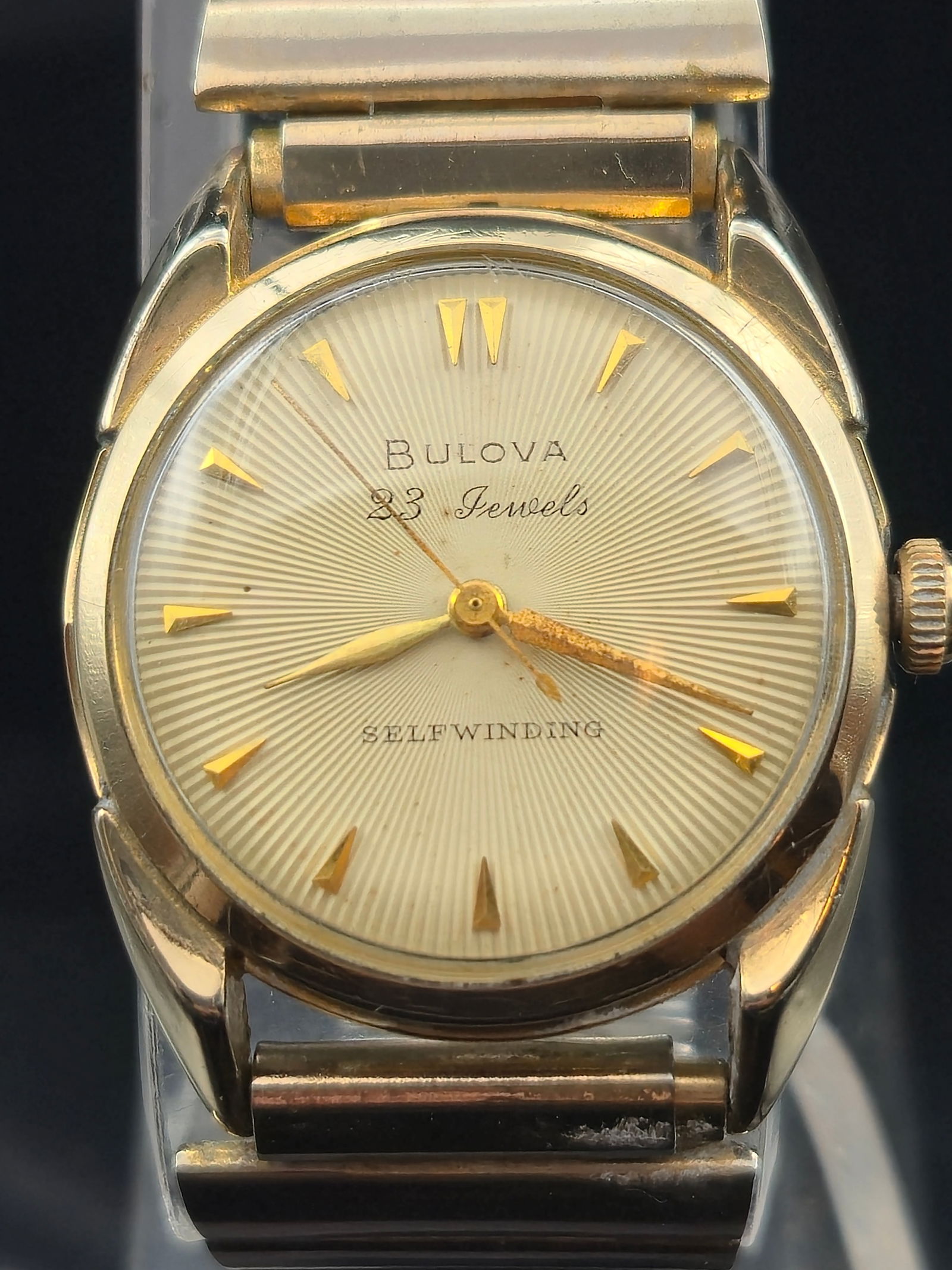 1958 Bulova 23J Selfwinding 10K RGP Bezel Gold-Tone Wristwatch (1 of 8)
