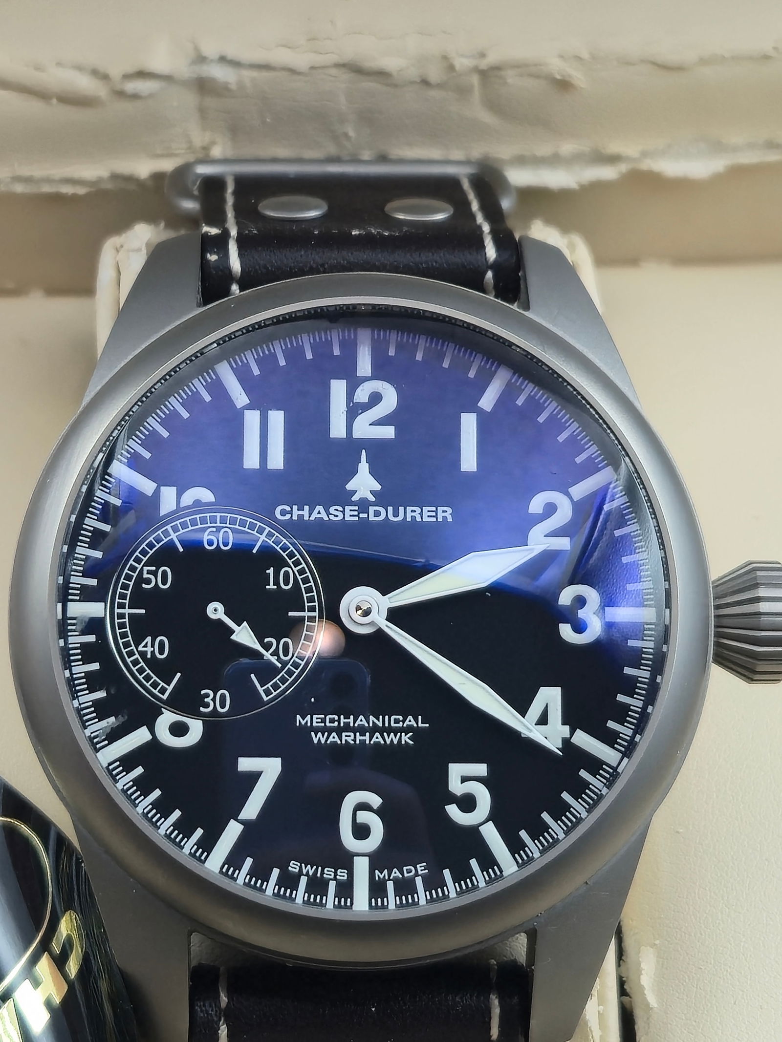NOS Chase-Durer Warhawk Mechanical 17J Titanium Pilot Watch w/ Box & Papers (1 of 11)