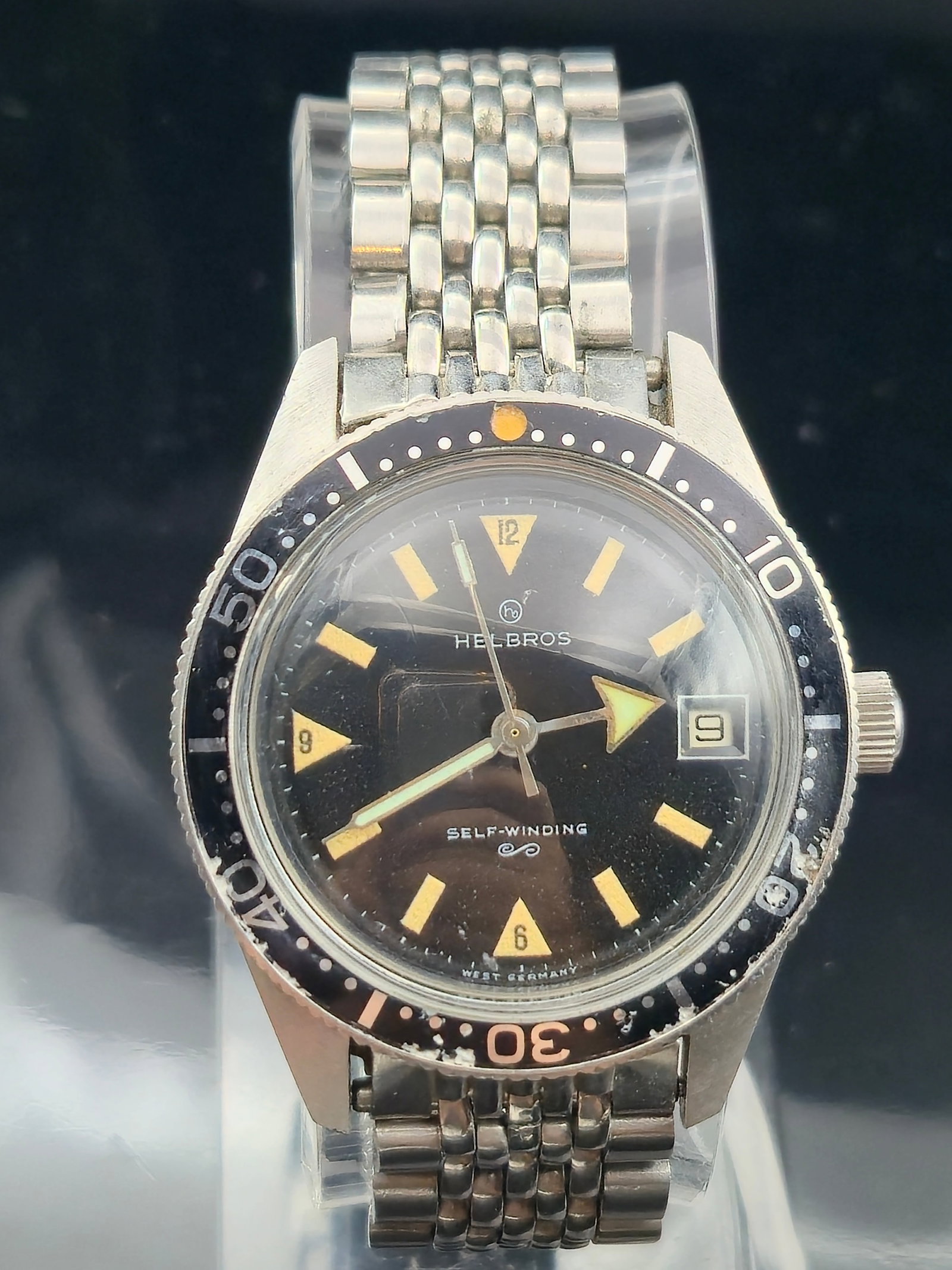 1970s Helbros Skin Diver 17J Automatic 38mm West Germany (1 of 8)