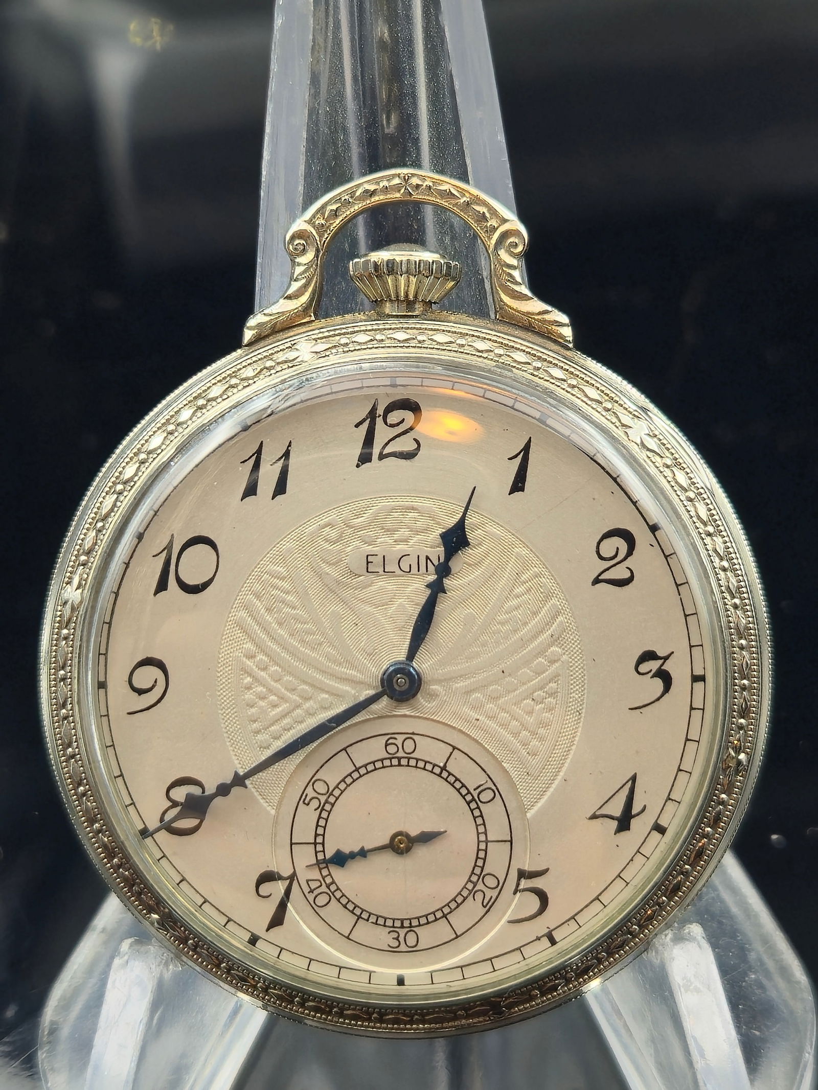1928 Elgin Grade 345 12s 17J 14K GF Hunter Pocket Watch (1 of 8)