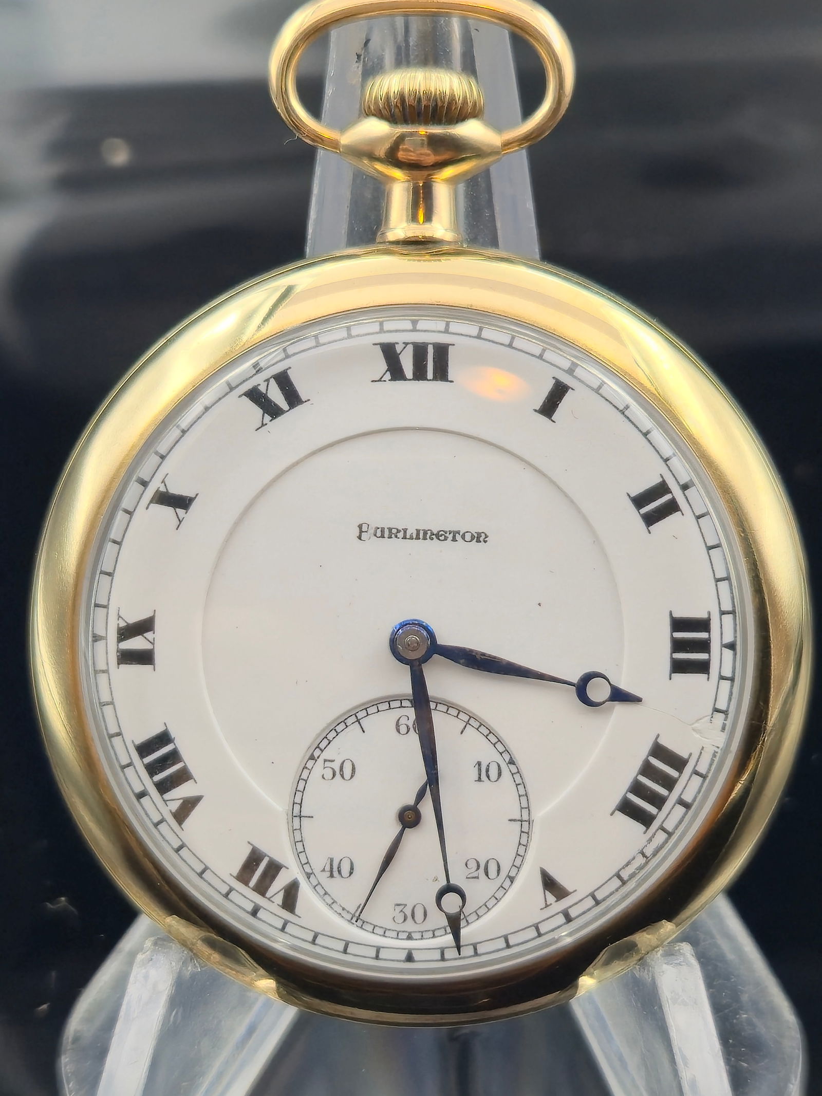 1918 Burlington (Illinois) RR 21J 16s OF Pocket Watch, Adj Temp & Pos (1 of 8)