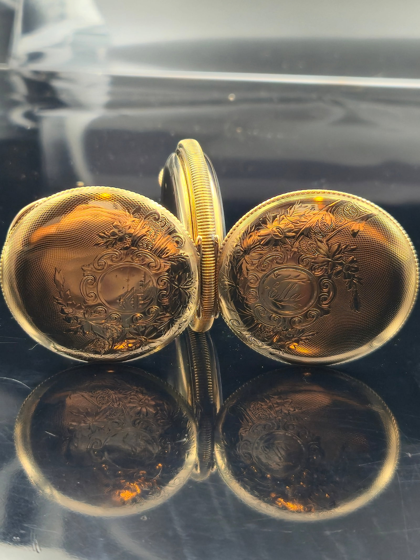 1901 Elgin Grade 206 6s 7J GF Hunter Pocket Watch “Ella” Engraved Case (1 of 12)