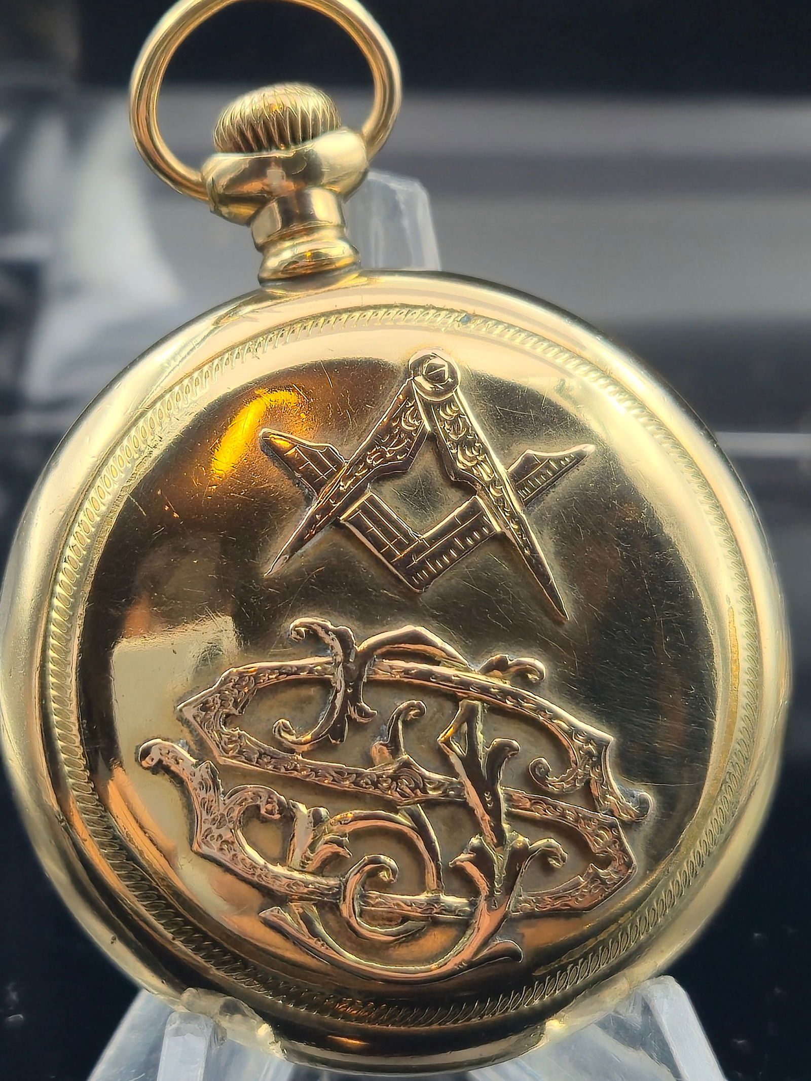 1888 Waltham No. 25 15J 18s GF Masonic Karat Gold Inlay & Rabbit Dial Pocket Watch (1 of 9)